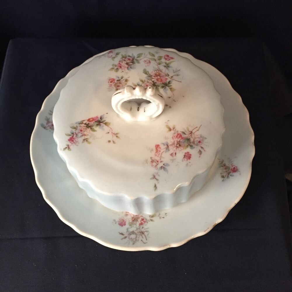 Pale blue butter dish