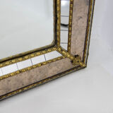 Miroir multi-facettes avec guirlandes en laiton, France, années 1970