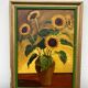 Tableau huile sur toile bouquet tournesol