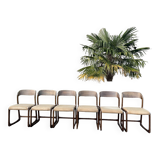 Set of 6 vintage baumann 1970 sled chairs