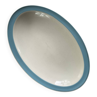 Ravier petit plat de service faïence ancienne Boch et Frères Kéralux bleu