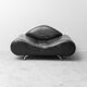 Vintage modern design armchair in black leather – 1990s lounge chair