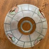 Pair of brass and mother-of-pearl pendant lights