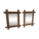 Pair of large vintage bamboo mirrors, 1970s