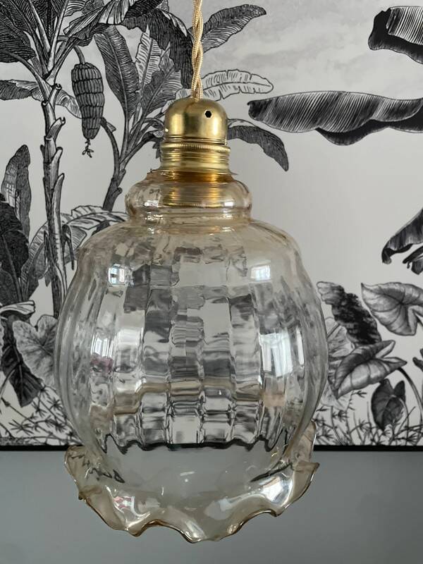 Vintage amber glass chandelier