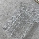 Silver-plated metal and glass hors d'oeuvre tray
