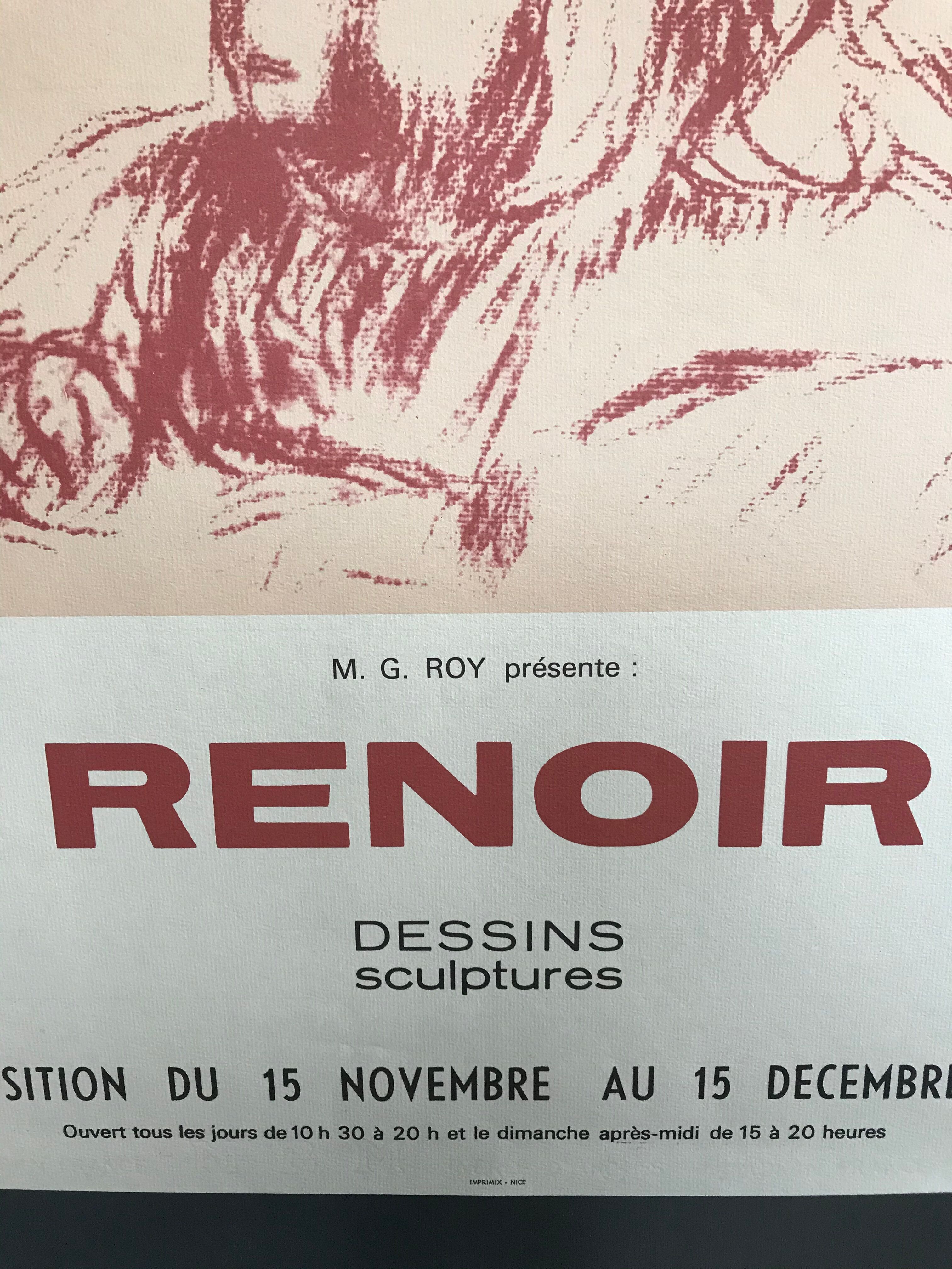 Exhibition poster 1974 Renoir Hotel Bristol