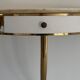 Floating wall console with drawer, brass body and marble top, 1960s, Italy
