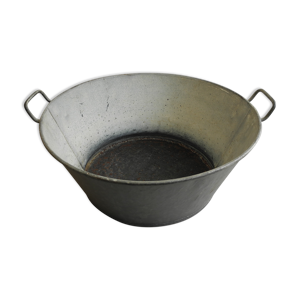 Bassine en zinc old zinc basin