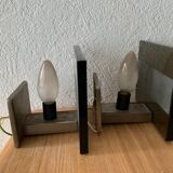 Pair wall light vintage smoke glass