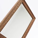 Old beveled mirror, carved frame, mercury glass