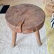Petite sellette / tabouret ancien en bois brut