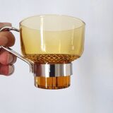 Amber glass italian espresso cups