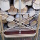 Golden metal magazine rack