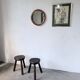 Woven wicker round mirror 1960