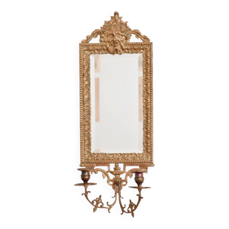 Miroir d’applique en bronze XIXème