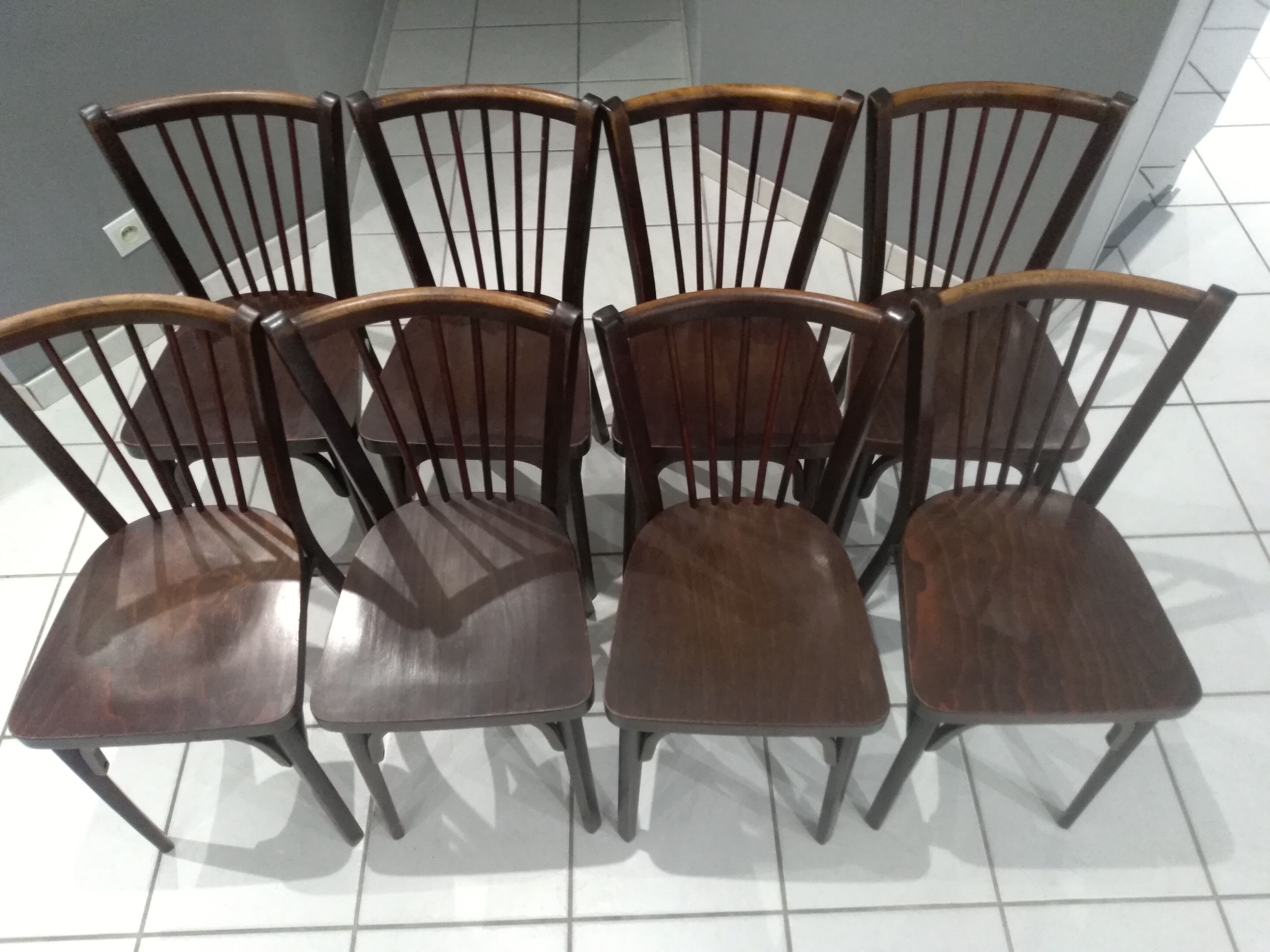 Suite of 8 chairs by Bistrot Baumann 1968