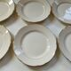6 Villeroy & Boch Mettlach ivory and gold dessert plates