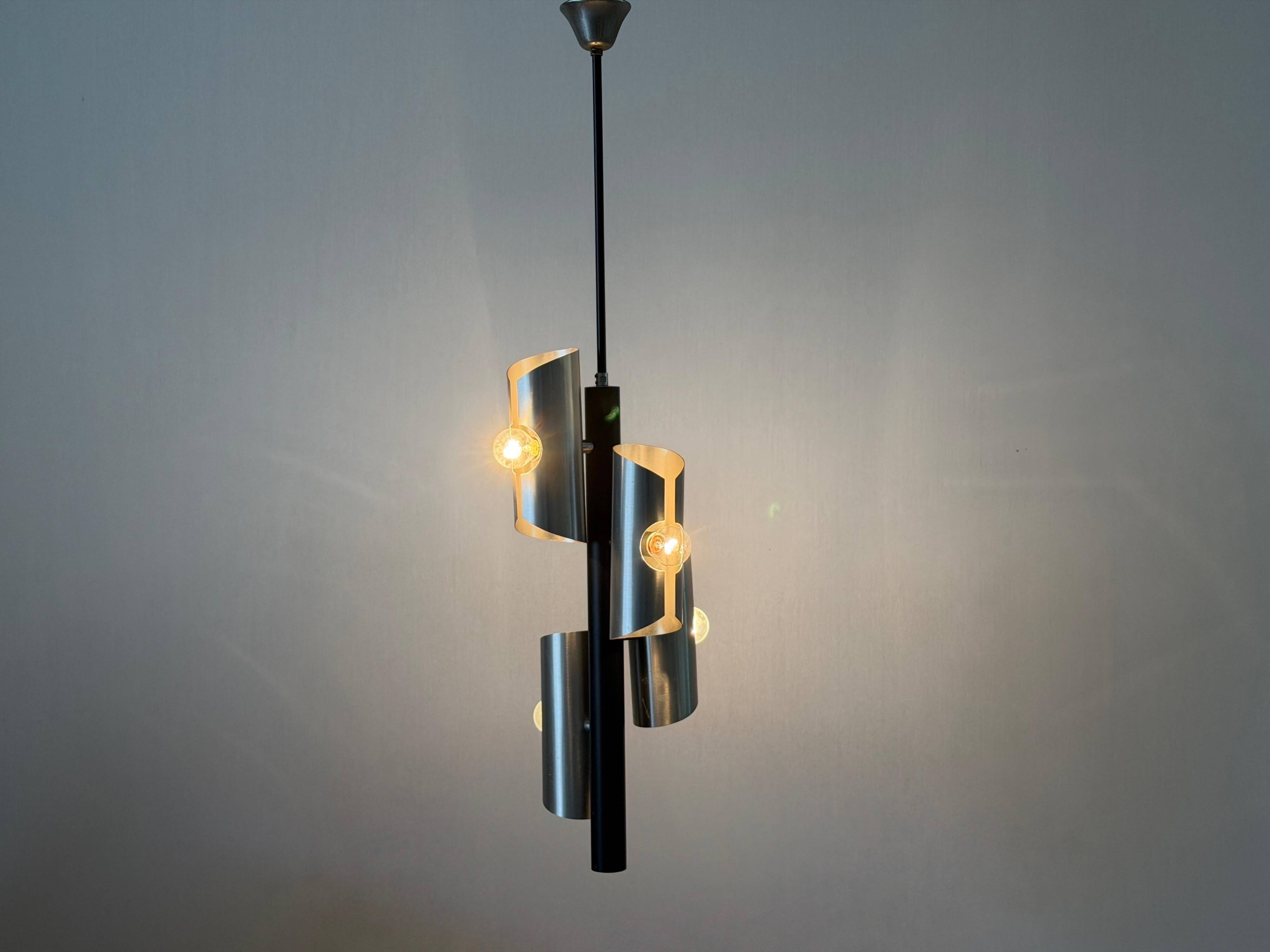 Metal ceiling light with 4 heads, 1960s, Germany