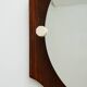 Octagonal rosewood mirror with white inlays, Italy, 1970-1980
