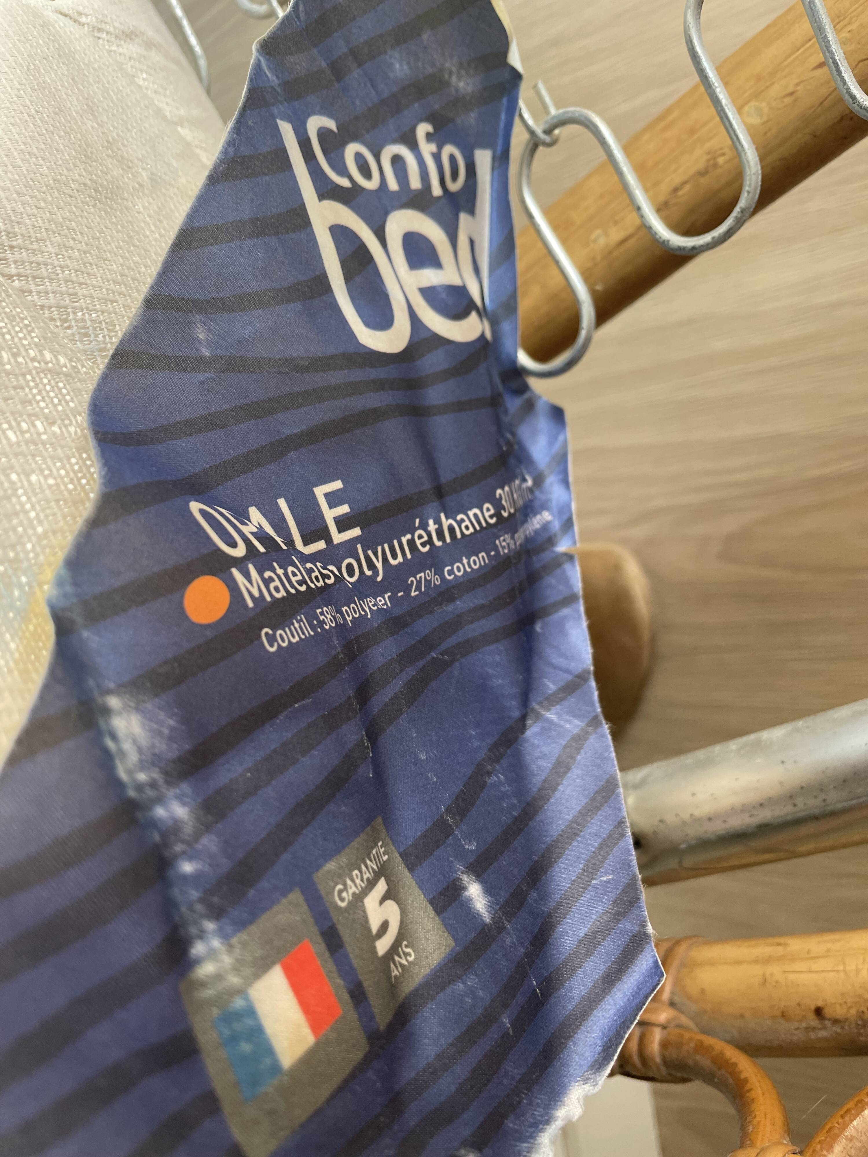 Vintage rattan basket bed