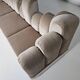 Beige mohair velvet sectional sofa by Hans Hopfer, Roche Bobois.