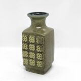 Olive green ceramic vase 3080 A Op Art, VEB Haldensleben Germany 1970s