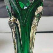 Murano glass art vase blown. Design in the shape of a trunk/floral base. Height 26 cm.