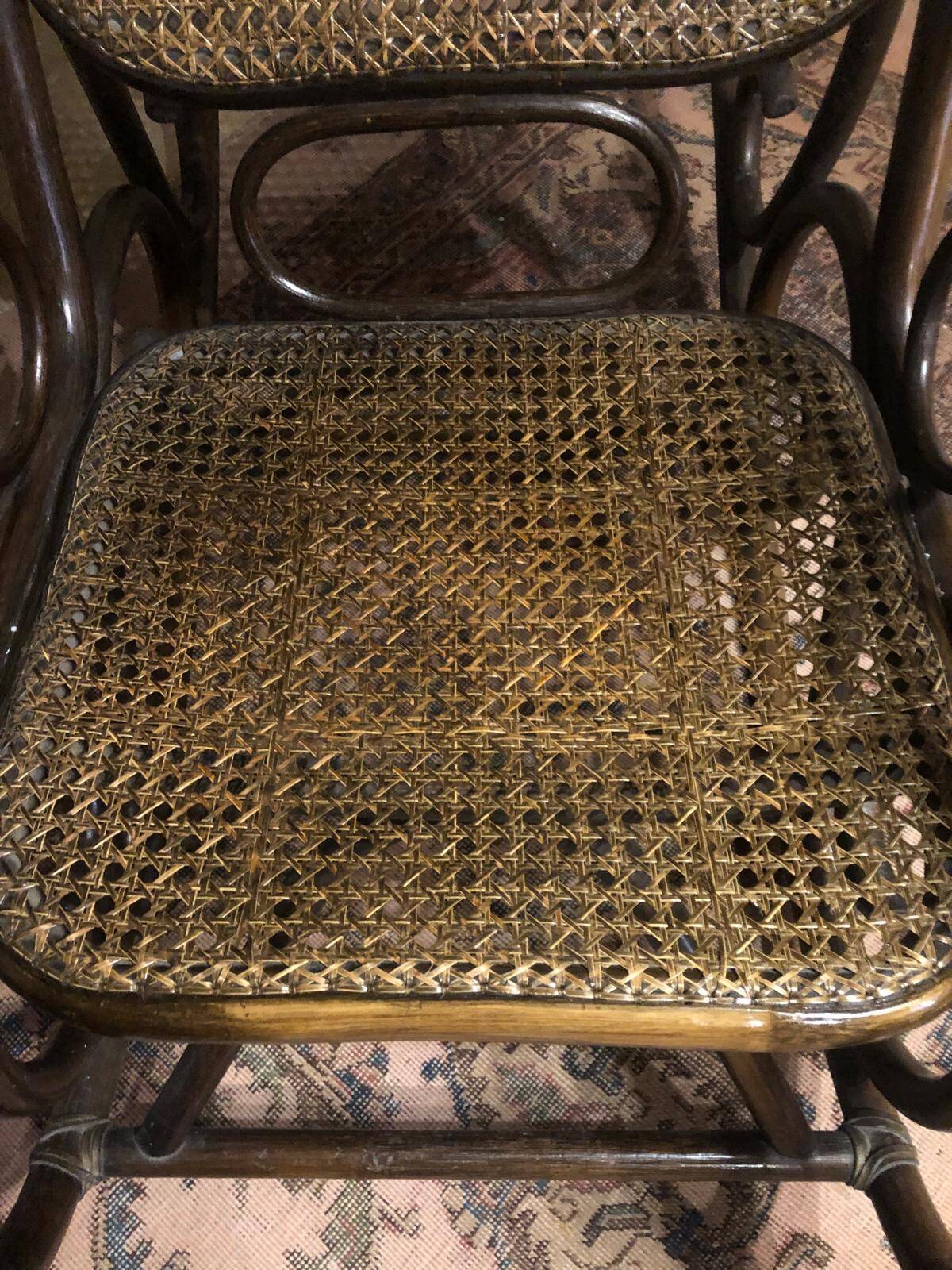 Rattan and cane rocking chair from the 1980s.