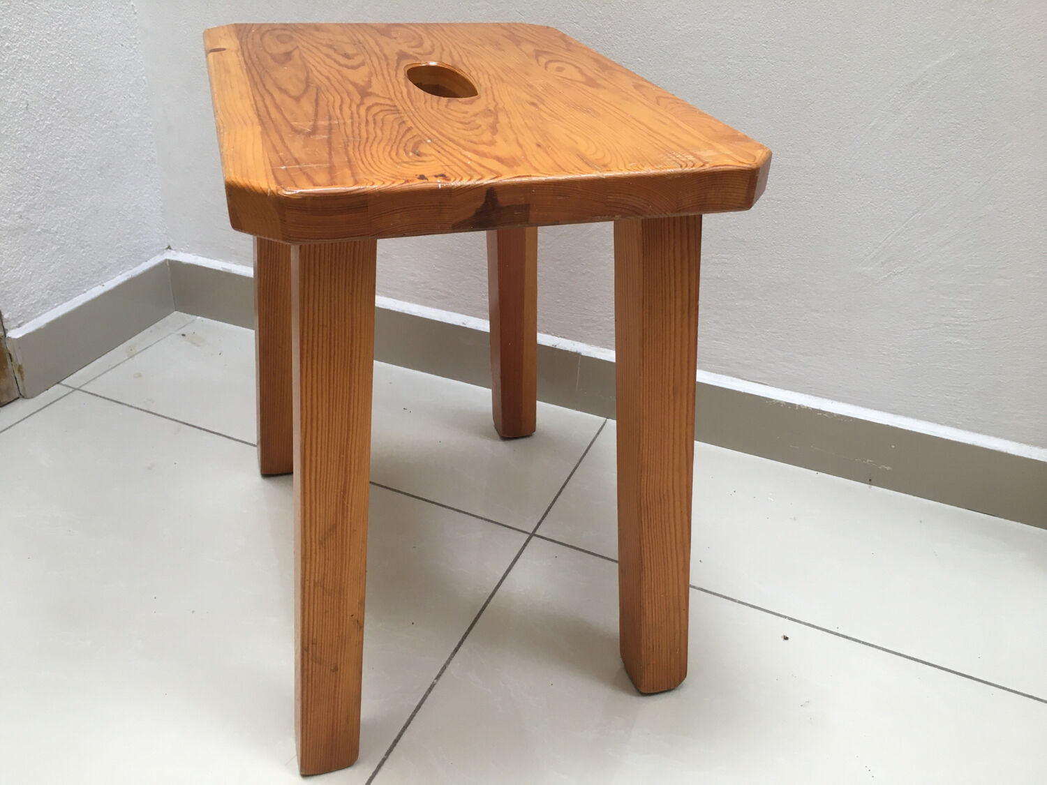 Solid elm stool