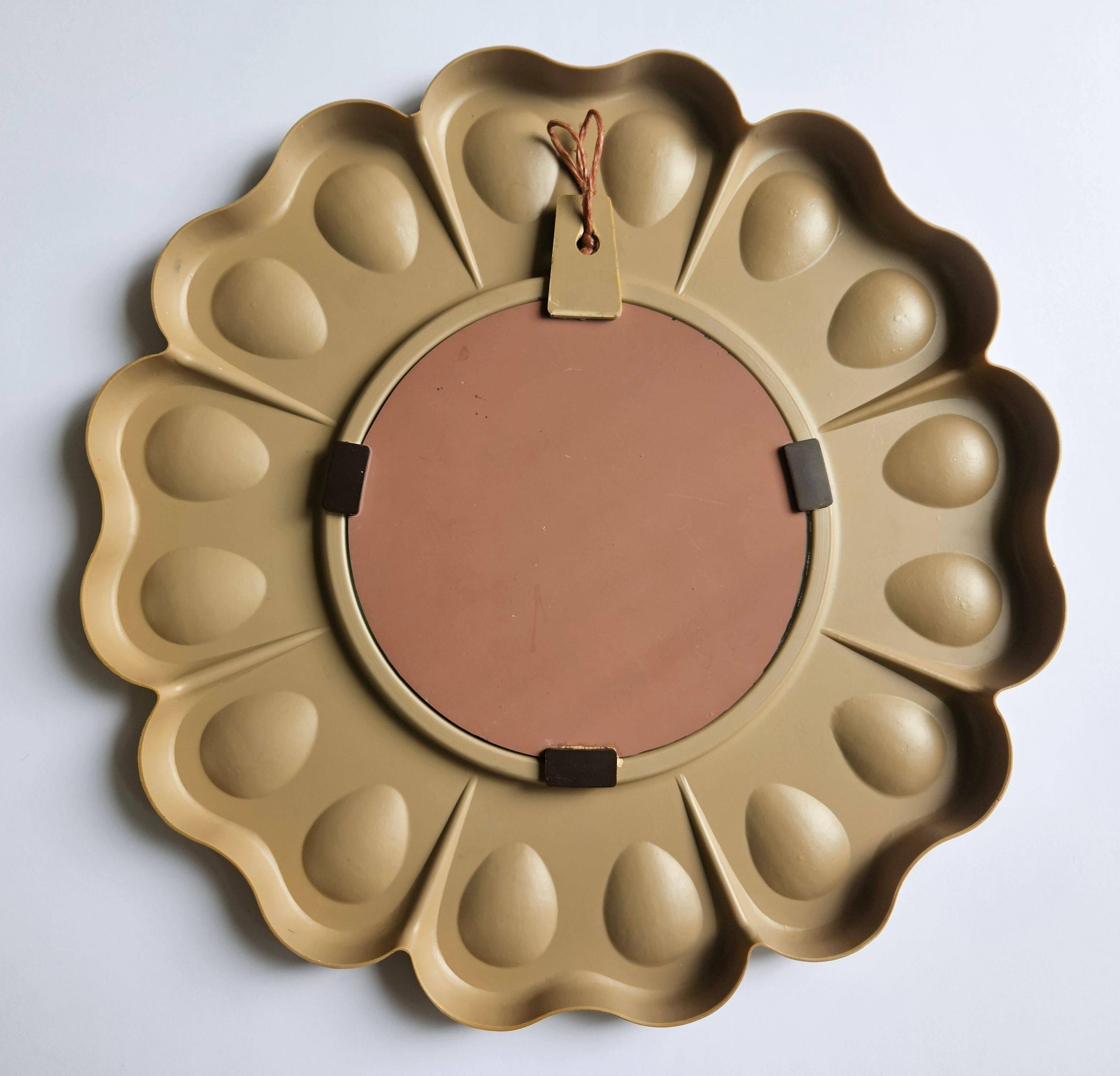 Rare Midcentury Flower Wall Mirror, Italy, 1970s