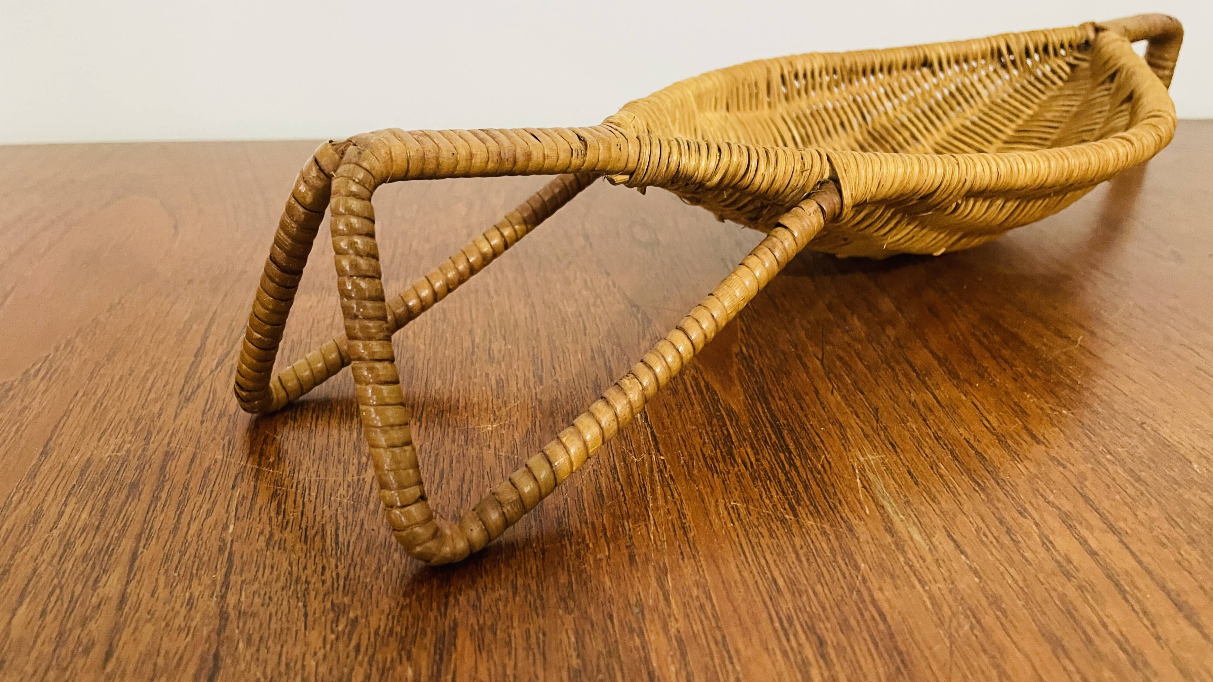 Vintage Danish-style wicker basket