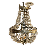 Crystal and gilded bronze hot air balloon chandelier