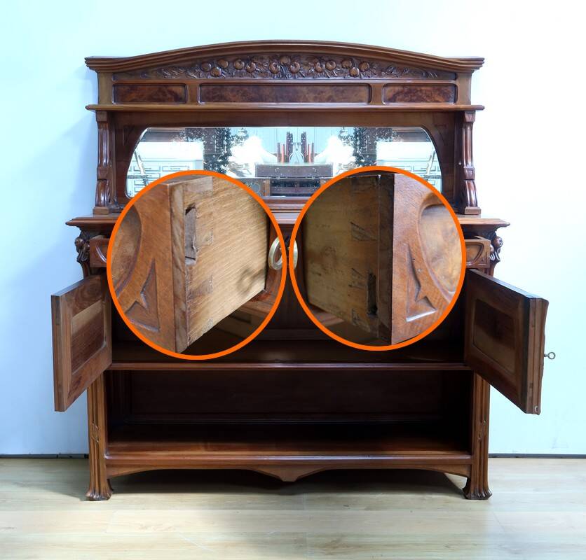 Walnut Sideboard, Art Nouveau – 1900