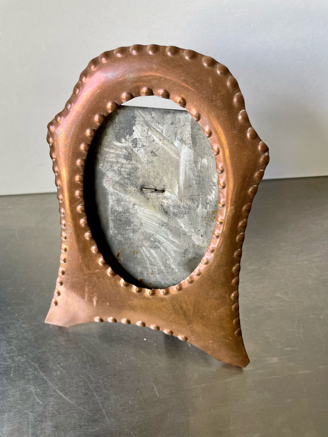 Art nouveau copper and metal picture frame