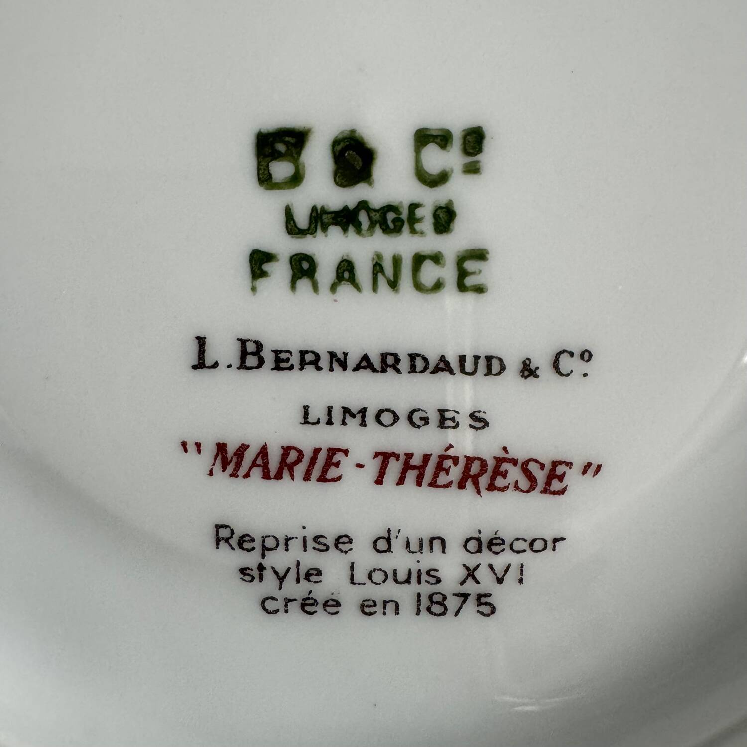 6 Bernardaud teacups and saucers | ribbons/bows and garlands