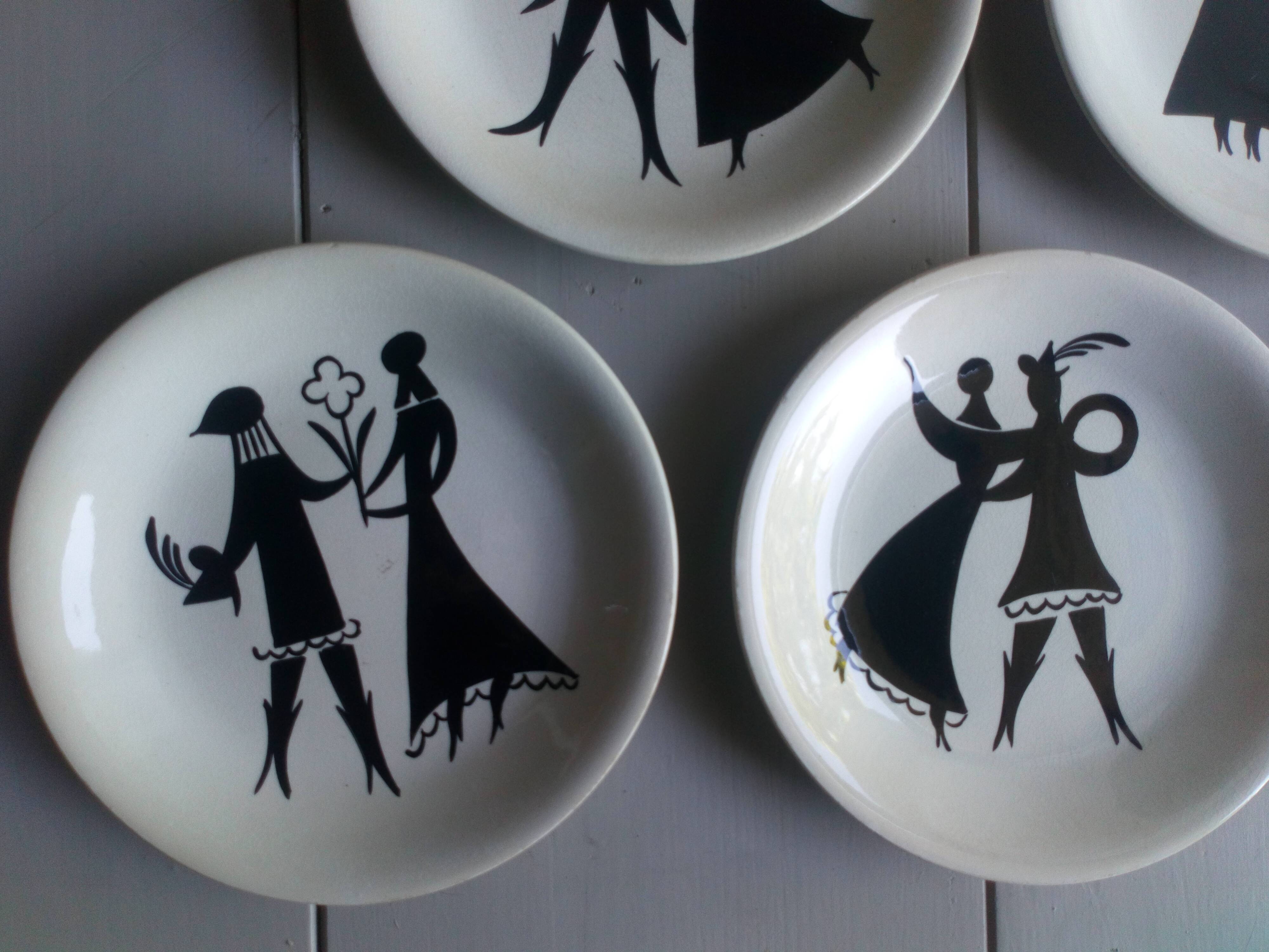 Five dessert plates Sylvestre edition of Longchamp