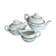 Service à thé en porcelaine anglaise, vert et or , antique