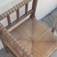 Corner chair/stool in turned and mulched wood, early XXth