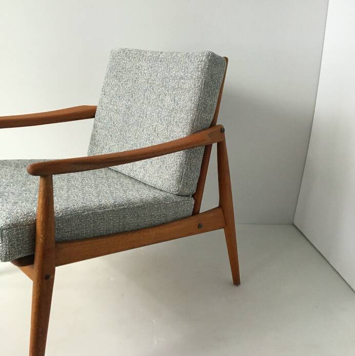 Scandinavian blue gray armchair