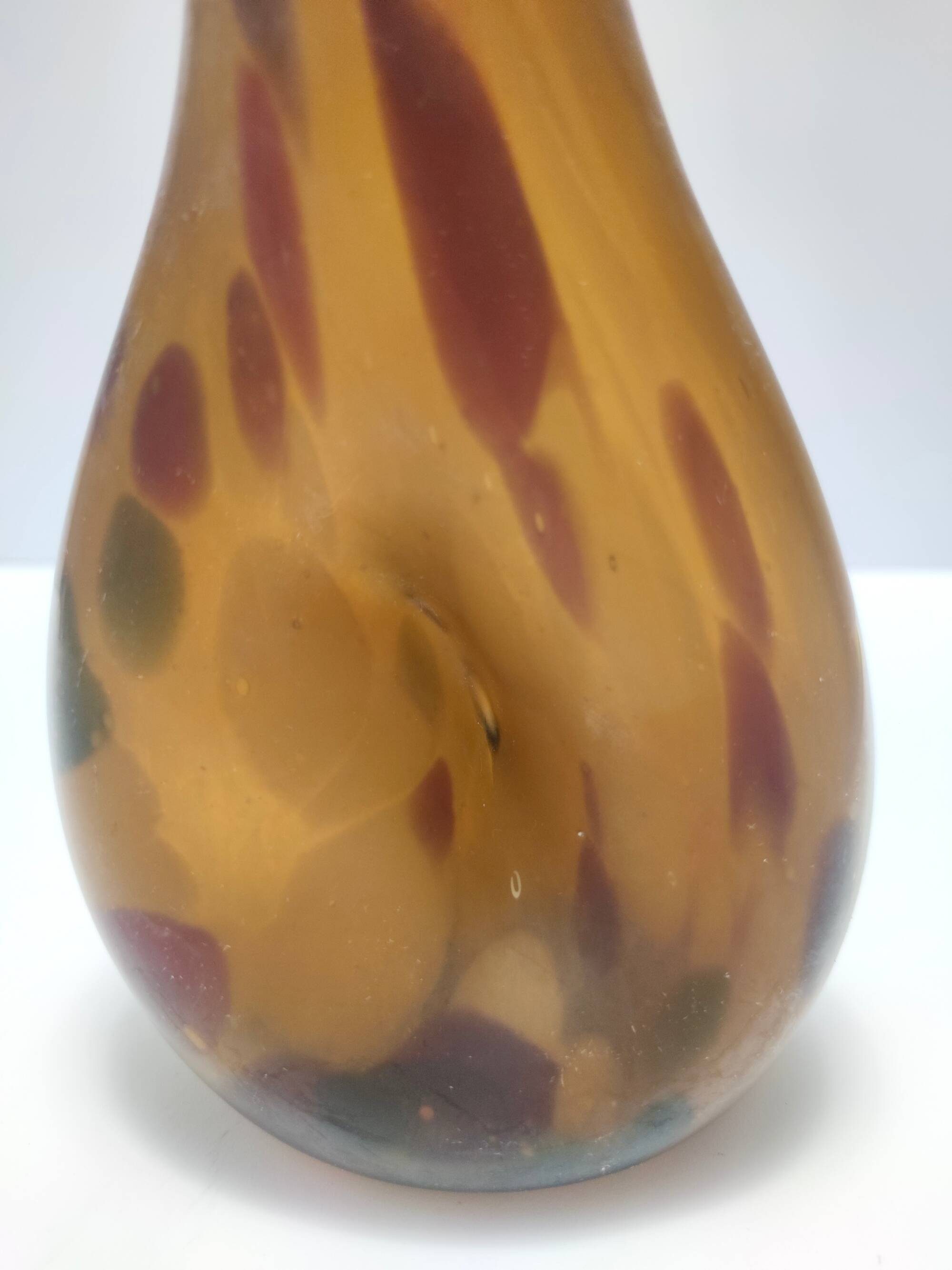 Experimental Amber Murano Glass Vase attr. to Anzolo Fuga, Italy