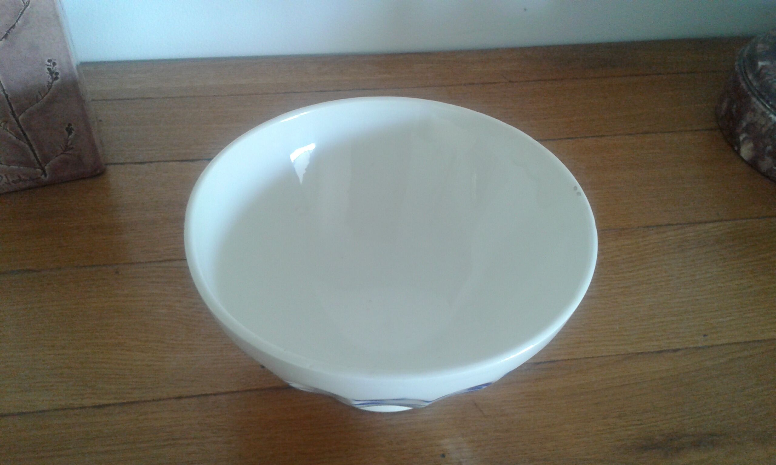 Old bowl, floral decorations