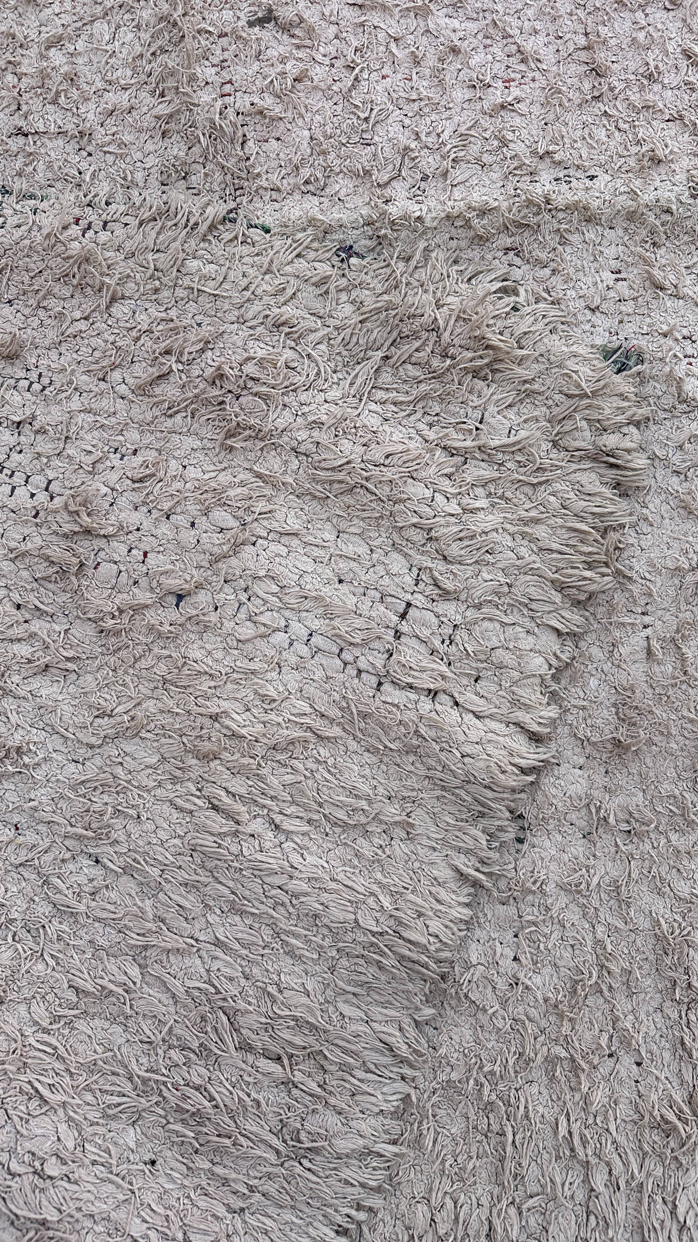 Moroccan Boucherouite rug white - 193 x 177 cm