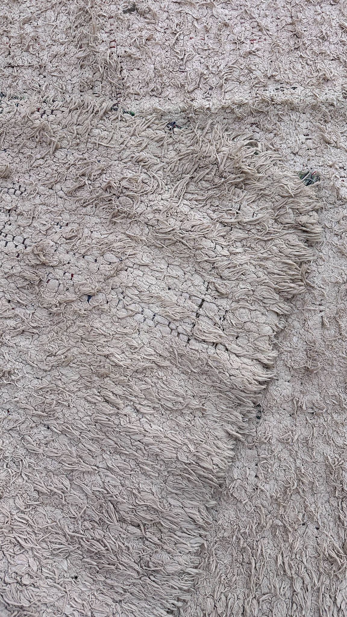 Moroccan Boucherouite rug white - 193 x 177 cm