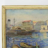 Aquarelle originale de Charles Bernard peintre Basque paysage marin, signée