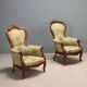 Paire de fauteuils Luigi Filippo en noyer