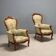 Paire de fauteuils Luigi Filippo en noyer