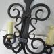 Pair of vintage wrought iron 2-light wall sconces