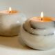 2 marble ball tealight holders from the 70s
