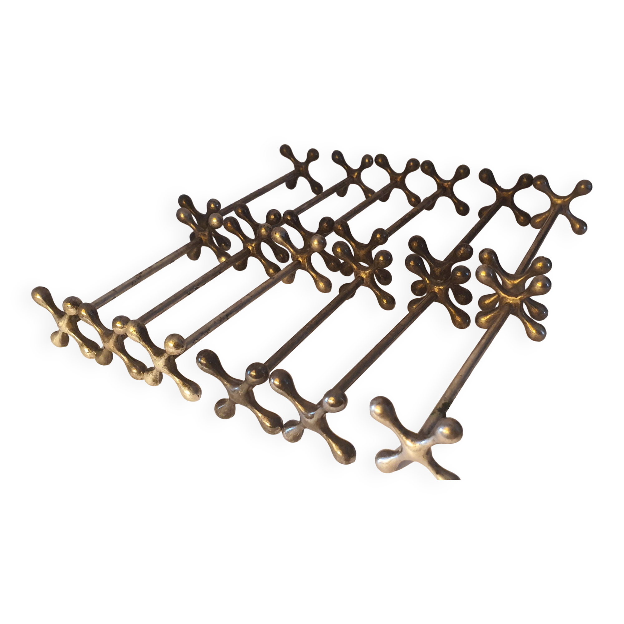 Silver metal knife holder